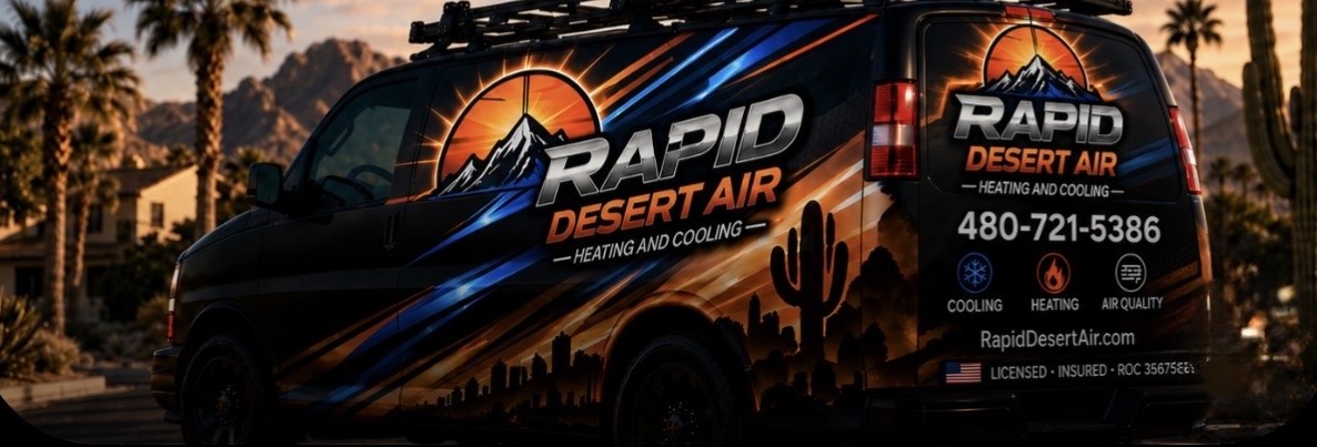 Rapid Desert Air branded service van ready for a Phoenix HVAC call